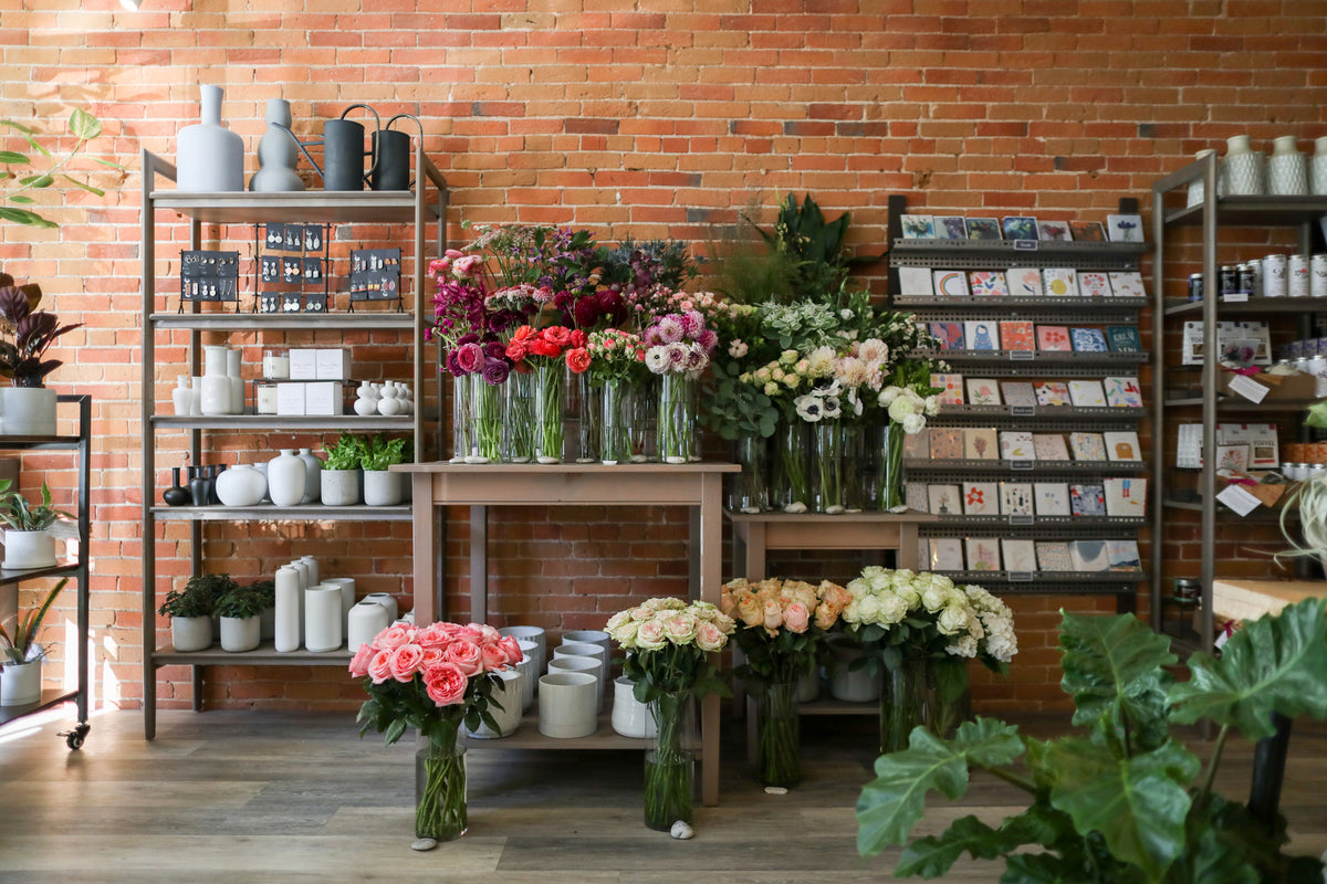 Cymbidium Floral's shop in Exeter, NH featuring flowers by the stem, cards and gifts.
